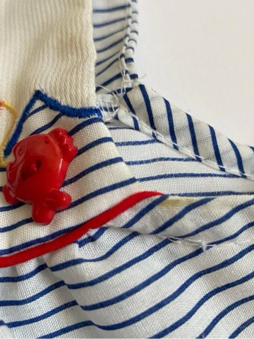 Vintage deadstock striped nautical sailor onesie & hat set